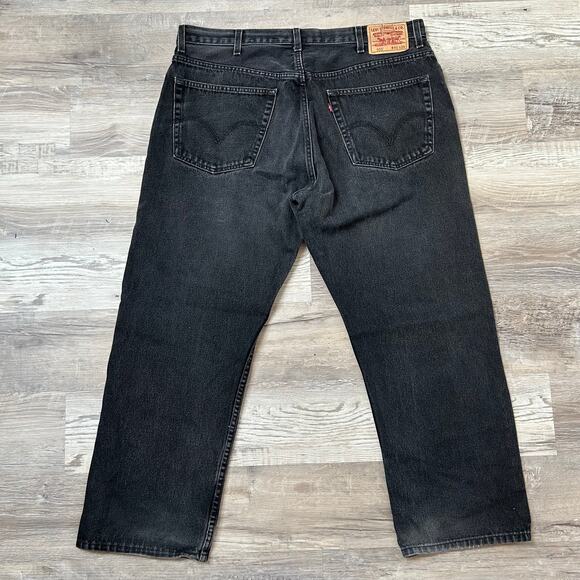 Levi’s 505 Black Jeans 40x29 Regular Fit Straight Leg Vintage Made in Lesotho - Picture 4 of 6